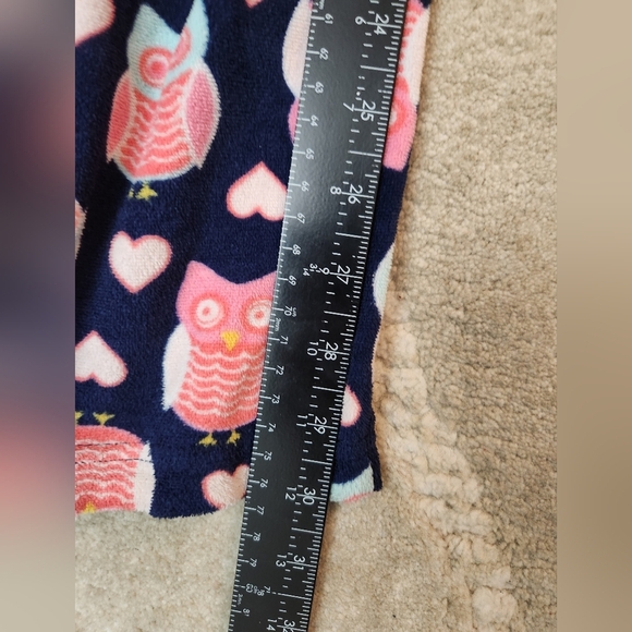Small Womens Owl Pajamas Pants Pink And Navy Fleece - Picture 5 of 5